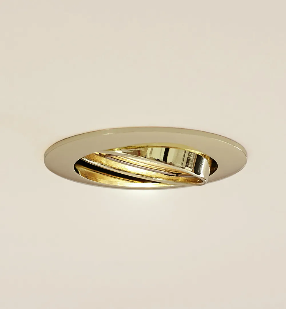 PRIOS innfelt taklampe Fibur, gull, aluminium, Ø 8,2 cm Clearance