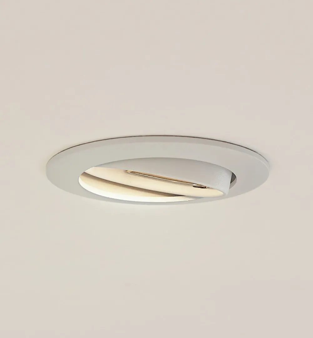 PRIOS innfelt taklampe Fibur, hvit, aluminium, Ø 8,2 cm| Downlights|Spotter I Tak