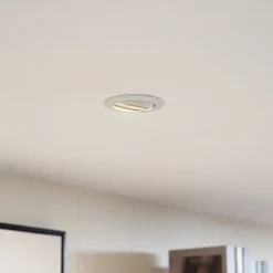 PRIOS innfelt taklampe Fibur, hvit, aluminium, Ø 8,2 cm| Downlights|Spotter I Tak