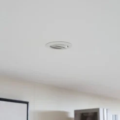 PRIOS innfelt taklampe Fibur, hvit, aluminium, Ø 8,2 cm| Downlights|Spotter I Tak