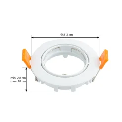 PRIOS innfelt taklampe Fibur, hvit, aluminium, Ø 8,2 cm| Downlights|Spotter I Tak