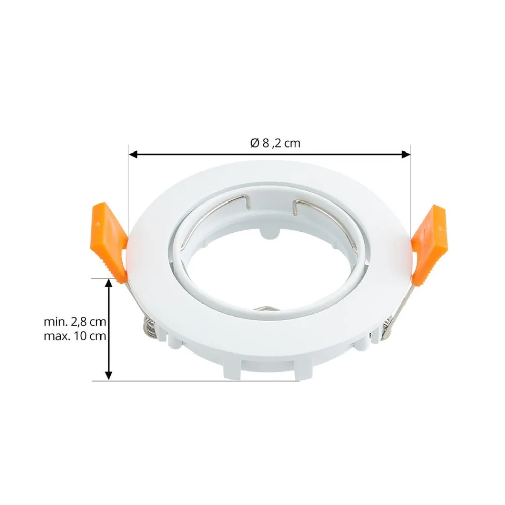 PRIOS innfelt taklampe Fibur, hvit, aluminium, Ø 8,2 cm| Downlights|Spotter I Tak