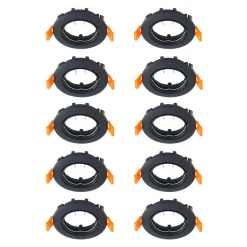 PRIOS innfelt taklampe Fibur, svart, sink, Ø8,2 cm, 10stk| Downlights|Spotter I Tak