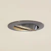 PRIOS innfelt taklampe Fibur, grå, aluminium, Ø 8,2 cm| Downlights
