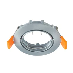 PRIOS innfelt taklampe Fibur, grå, aluminium, Ø 8,2 cm| Downlights