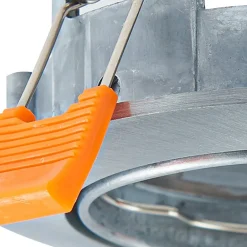 PRIOS innfelt taklampe Fibur, grå, aluminium, Ø 8,2 cm| Downlights