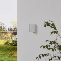 PRIOS Irfan utendørs vegglampe rund hvit 10 cm Best