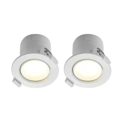 PRIOS LED innbyggingslampe Shima, hvit, 9W, 3000K, 2 enheter, dimbar Outlet