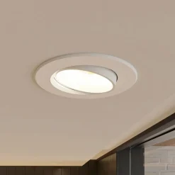PRIOS LED innbyggingslampe Shima, hvit, 9W, 3000K, 10stk, dimbar| Downlights