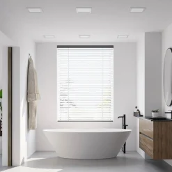 PRIOS LED innfelt lampe Helina, sølv, 22 cm, 18 W, dimbar| Butikkbelysning|Kontorbelysning