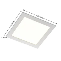 PRIOS LED innfelt lampe Helina, sølv, 22 cm, 18 W, dimbar| Butikkbelysning|Kontorbelysning