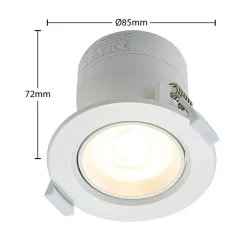 PRIOS LED innfelt lys Shima, hvit, 7 W, 3000K, dimbar Online
