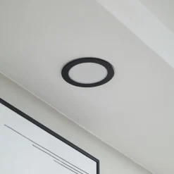 PRIOS LED innfelt spot Rida, svart, 14,5 cm, 12 W, CCT