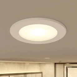 PRIOS LED innfelt spot Rida, hvit. Ø 10 cm, CCT, IP44| Butikkbelysning|Kontorbelysning