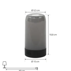 PRIOS LED-bordlampe Valtari, hvit, høyde 19 cm, RGB