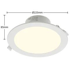 PRIOS LED-innbyggingslampe Rida, 10stk, hvit, 23cm, 25W, CCT, IP44 Outlet