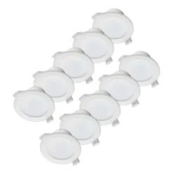 PRIOS LED-innbyggingslampe Rida, sett med 10 stk, hvit, 15 cm, CCT, IP44| Downlights