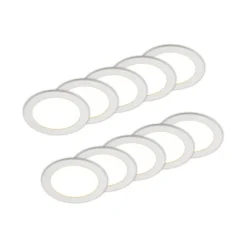 PRIOS LED-innbyggingslampe Cadance, hvit, 17 cm, sett med 10 stk, CCT Best