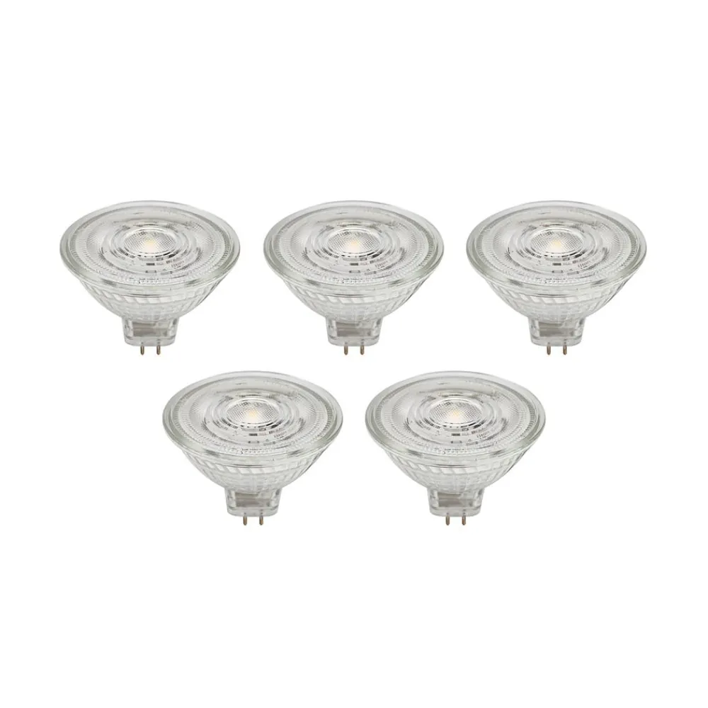PRIOS LED-reflektor GU5.3 4.3W 345lm 36° klar 830 sett med 5 stk| Gu5.3 / Mr16 Pærer|Led-Pærer