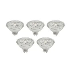 PRIOS LED-reflektor GU5.3 4.9W 500lm 36° klar 827 sett med 5 stk Hot