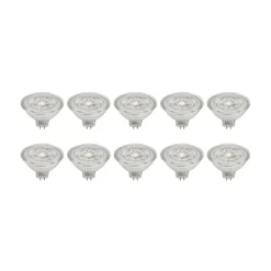 PRIOS LED-reflektor GU5.3 4.3W 345lm 36° klar 830 sett med 10 stk| Gu5.3 / Mr16 Pærer