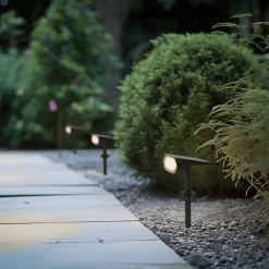 PRIOS LED-solspotlight Helier, 49 cm, svart, jordspyd| Solcellelamper|Utespotter