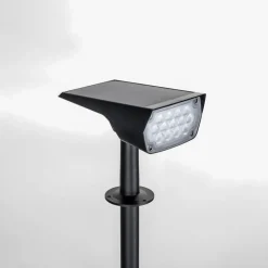 PRIOS LED-solspotlight Helier, 49 cm, svart, jordspyd| Solcellelamper|Utespotter