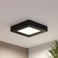 PRIOS LED-taklampe Alette, svart, 12 W, CCT, dimbar Best