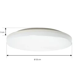 PRIOS LED-taklampe Artin, Ø 33 cm, hvit, CCT, IP65 Best