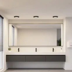 PRIOS LED-taklampe Edwina, svart, 23 cm, CCT, IP44| Led-Innendørs