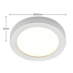 PRIOS LED-taklampe Edwina, sølv, 25 cm, CCT, IP44 Discount