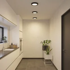 PRIOS LED-taklampe Edwina, svart, 25 cm, CCT, IP44| Led-Innendørs