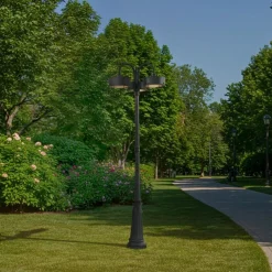 PRIOS LED-utelampe Thorus, 204 cm, svart, 3 lyskilder, IP44| Kommersiell Utebelysning|Gatebelysning Med Sensor