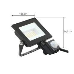 PRIOS Maikel utendørs LED-spot, 20W, 1500lm, metall, sensor| Kommersiell Utebelysning|Vegglamper Med Sensor