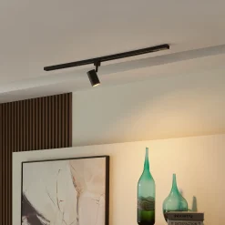 PRIOS skinnespotlight Jorell, svart, 1 lyskilde, GU10, metall Hot