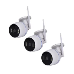 PRIOS Smart WLAN utendørskamera Evaria, Tuya, nattesyn, 3 enheter| Tilbehør