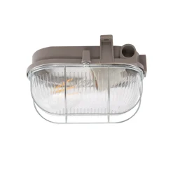 PRIOS utendørs vegglampe Kirgo, grå, plast, IP44 Outlet