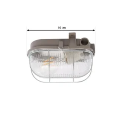 PRIOS utendørs vegglampe Kirgo, grå, plast, IP44 Outlet