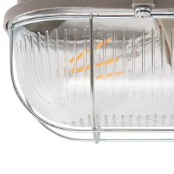 PRIOS utendørs vegglampe Kirgo, grå, plast, IP44 Outlet