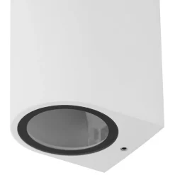 PRIOS utendørs vegglampe Tetje, hvit, rund, 10 cm| Kommersiell Utebelysning|Vegglamper Utendørs