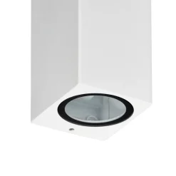 PRIOS utendørs vegglampe Tetje, hvit, kantet, 16 cm| Kommersiell Utebelysning