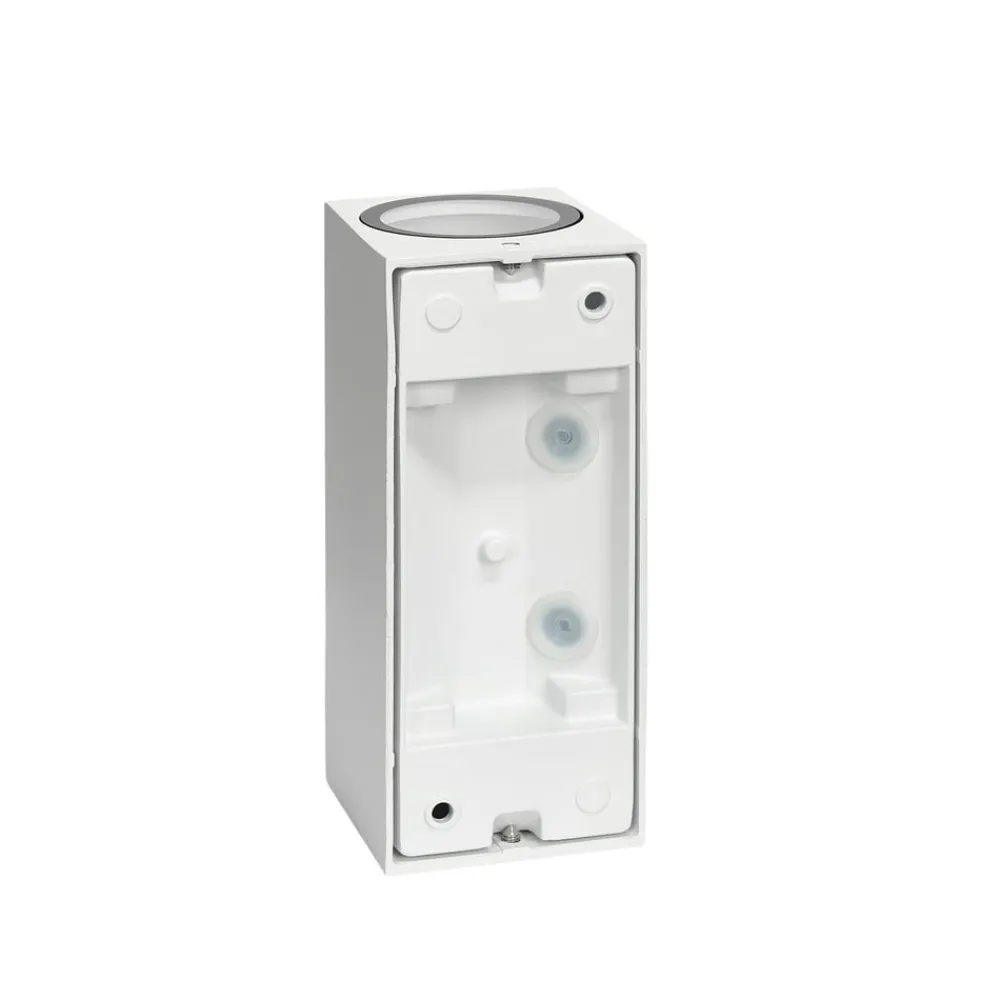 PRIOS utendørs vegglampe Tetje, hvit, kantet, 16 cm| Kommersiell Utebelysning