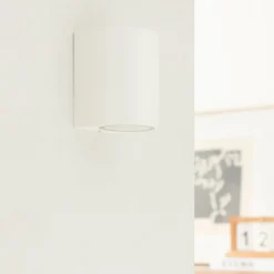 PRIOS utendørs vegglampe Tetje, hvit, rund, 10 cm, sett med 4 stk| Vegglamper Utendørs