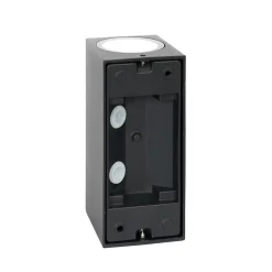 PRIOS utendørs vegglampe Tetje, svart, kantet, 16 cm| Vegglamper Utendørs