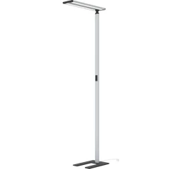 PRIOS Zyair LED-gulvlampe til kontor, sølv 59,7 cm