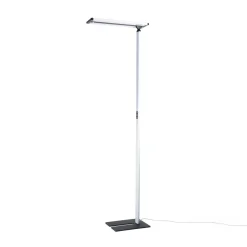 PRIOS Zyair LED-gulvlampe til kontor, sølv 59,7 cm