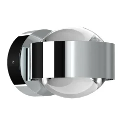 Top Light Puk Mini Vegg LED 2x8W Linser klar, krom Outlet