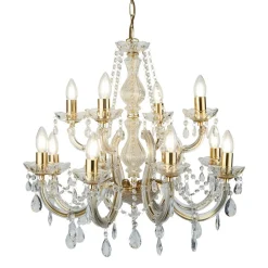 Searchlight 12-punkt lysekrone MARIE THERESE, messing Online