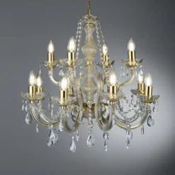 Searchlight 12-punkt lysekrone MARIE THERESE, messing Online