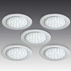 Hera R 68-LED innfelt spot i rustfritt stål, sett med 5 stk Clearance